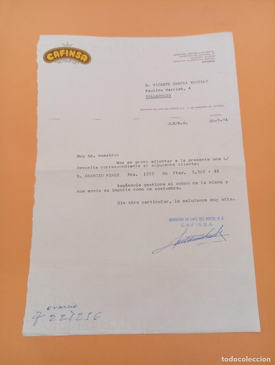 Cartas comerciales: CARTA COMERCIAL. VITORIA. 1974. CAFINSA. INDUSTRIA DE CAFE DEL NORTE, S. A.