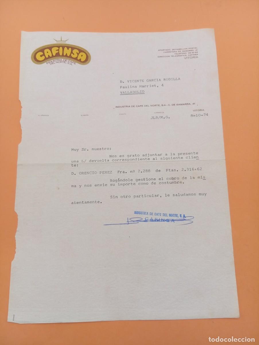 Cartas comerciales: CARTA COMERCIAL. VITORIA. 1974. CAFINSA. INDUSTRIA DE CAFE DEL NORTE, S. A.