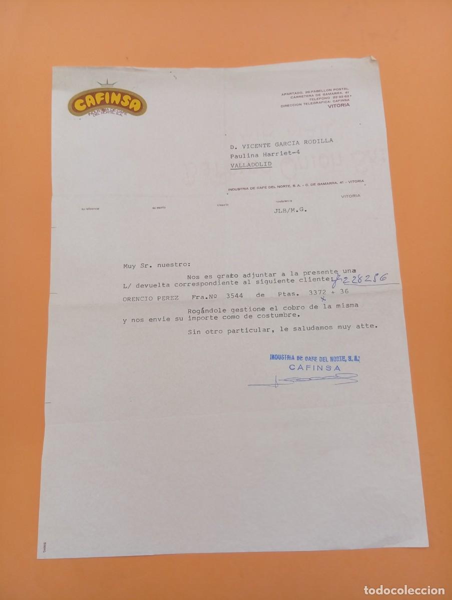 Cartas comerciales: CARTA COMERCIAL. VITORIA. 1974. CAFINSA. INDUSTRIA DE CAFE DEL NORTE, S. A.