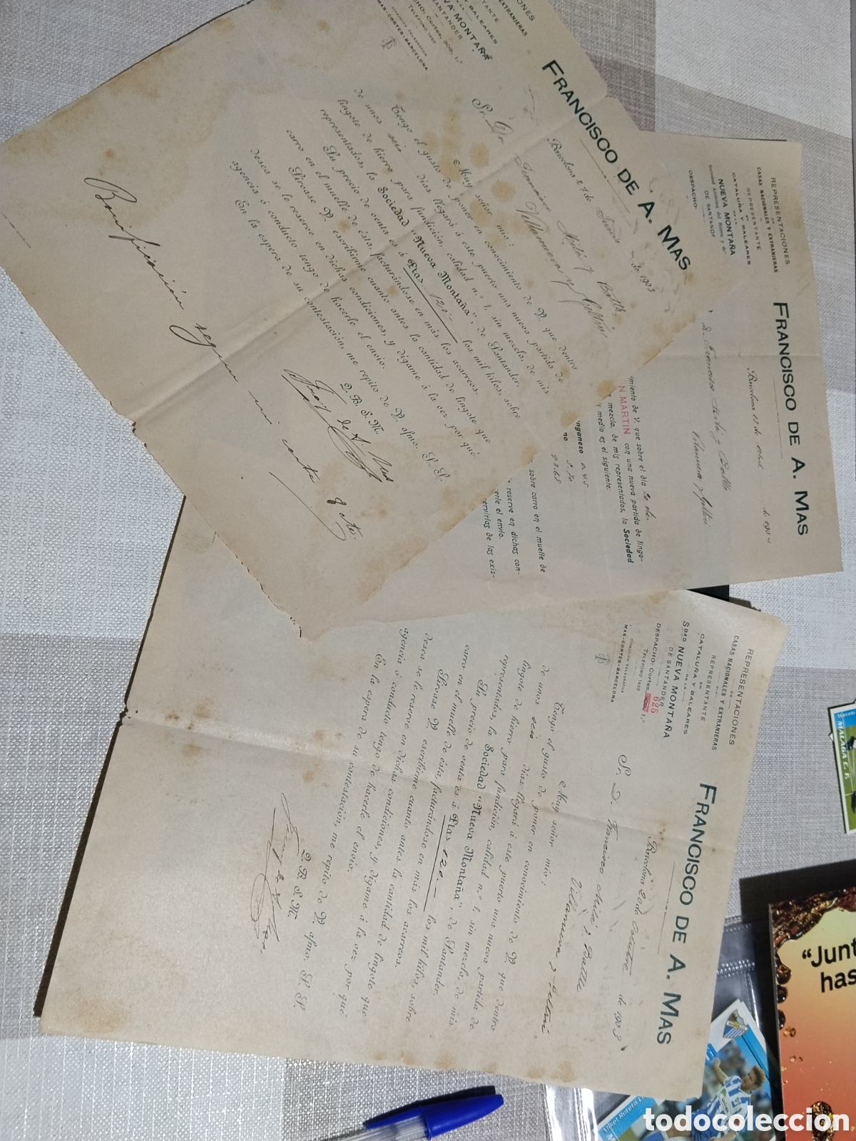 Cartas comerciales: Tres cartas comerciales Francisco de A.Mas, Barcelona 1903