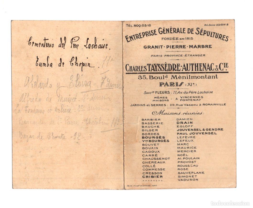 Cartas comerciales: FUNERARIA Y TALLER MARMOLER&Iacute;A. ENTREPRISE G&Eacute;N&Eacute;RALE DE S&Eacute;PULTURES. CHARLES TAYSS&Egrave;DRE-AUTHENAC & CIE,