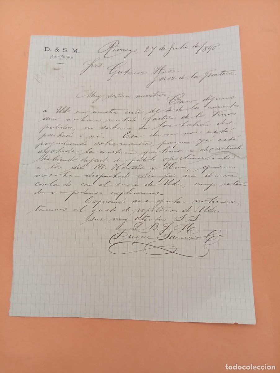 Cartas comerciales: CARTA COMERCIAL. RIO-NEGRO, COLOMBIA. 1890. D. & S. M.