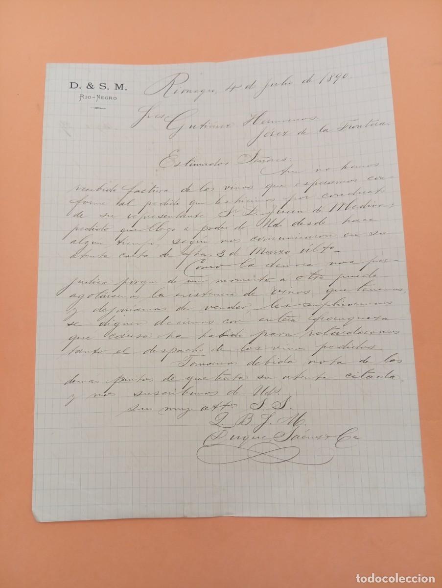 Cartas comerciales: CARTA COMERCIAL. RIO-NEGRO, COLOMBIA. 1890. D. & S. M.