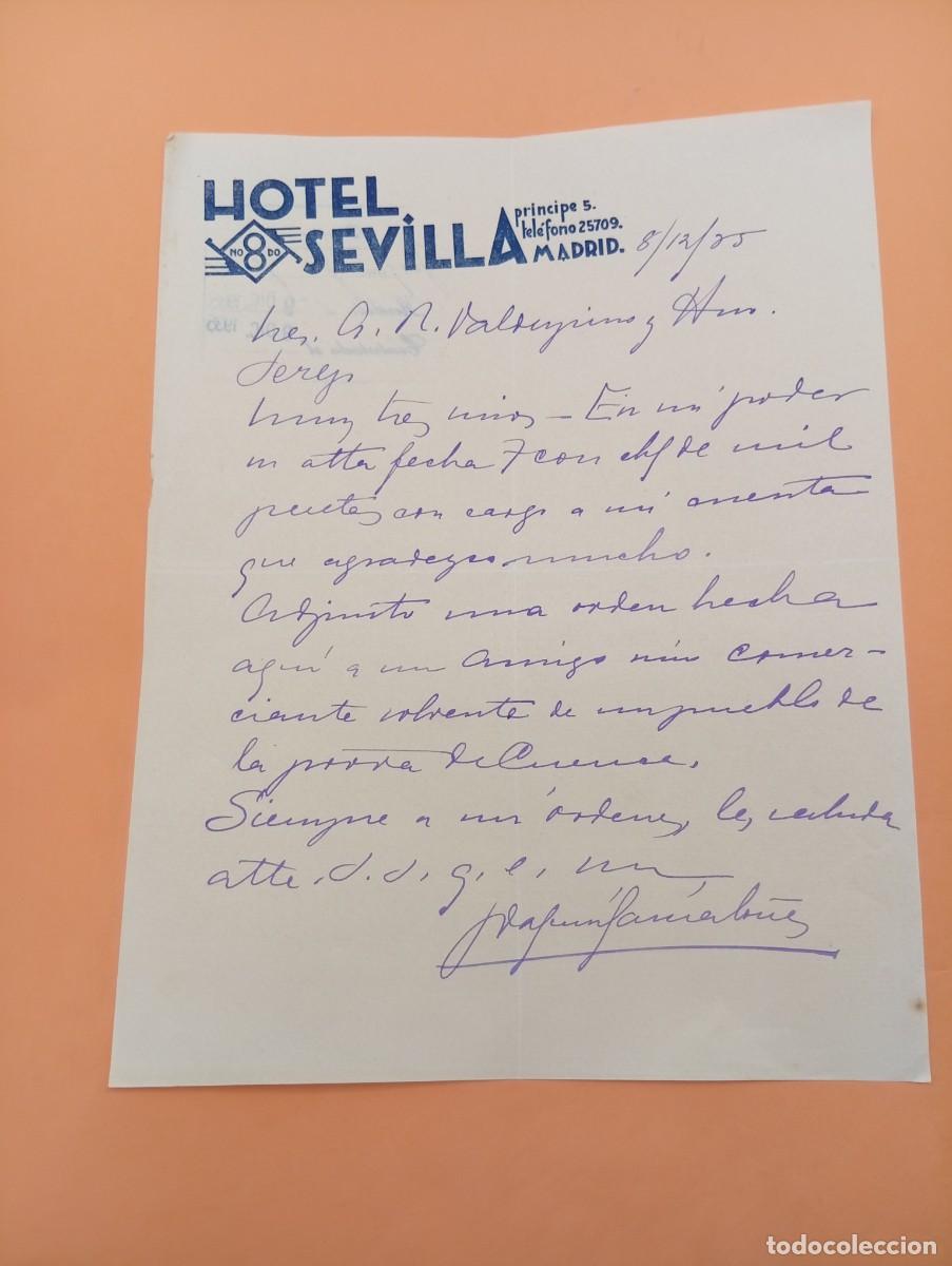 Cartas comerciales: CARTA COMERCIAL. MADRID. 1935. HOTEL SEVILLA.