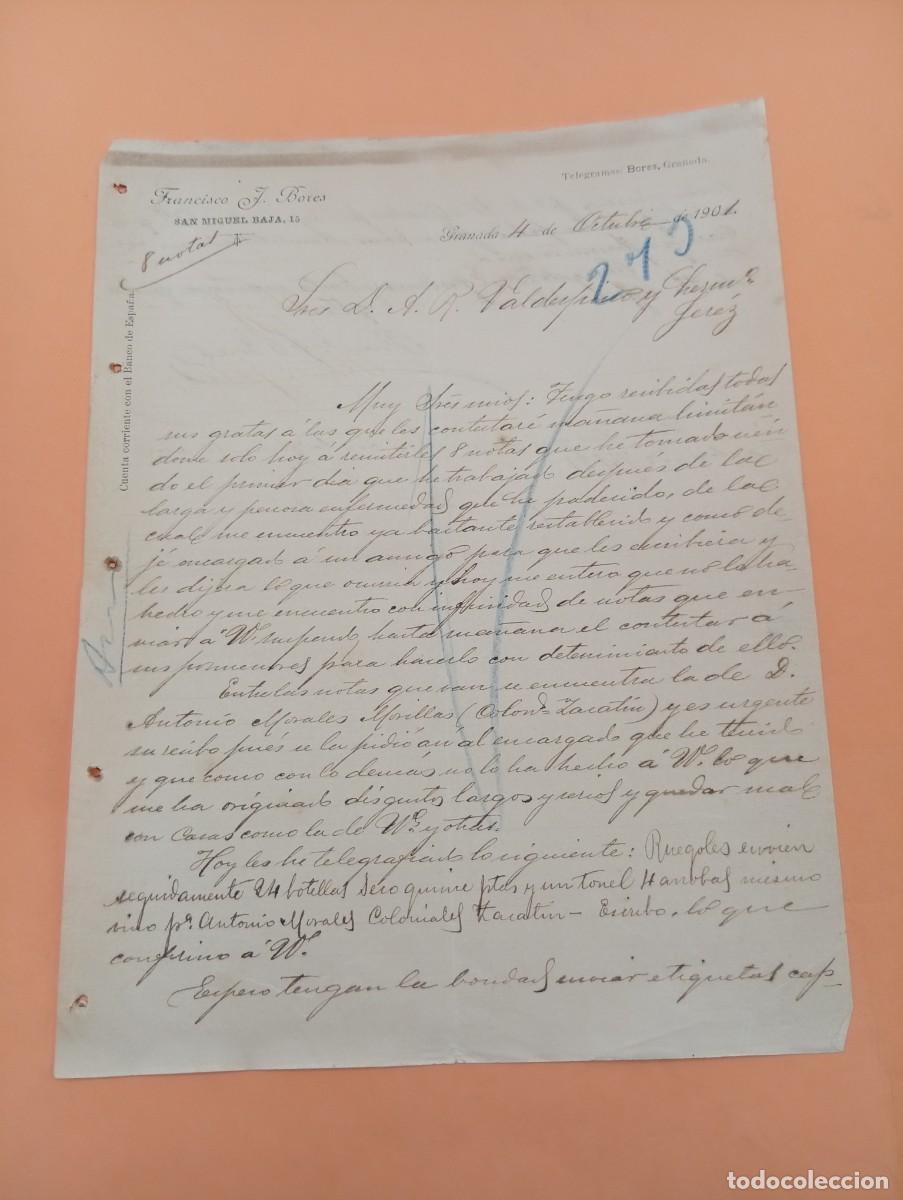 Cartas comerciales: CARTA COMERCIAL. GRANADA. 1901. FRANCISCO J. BORES.