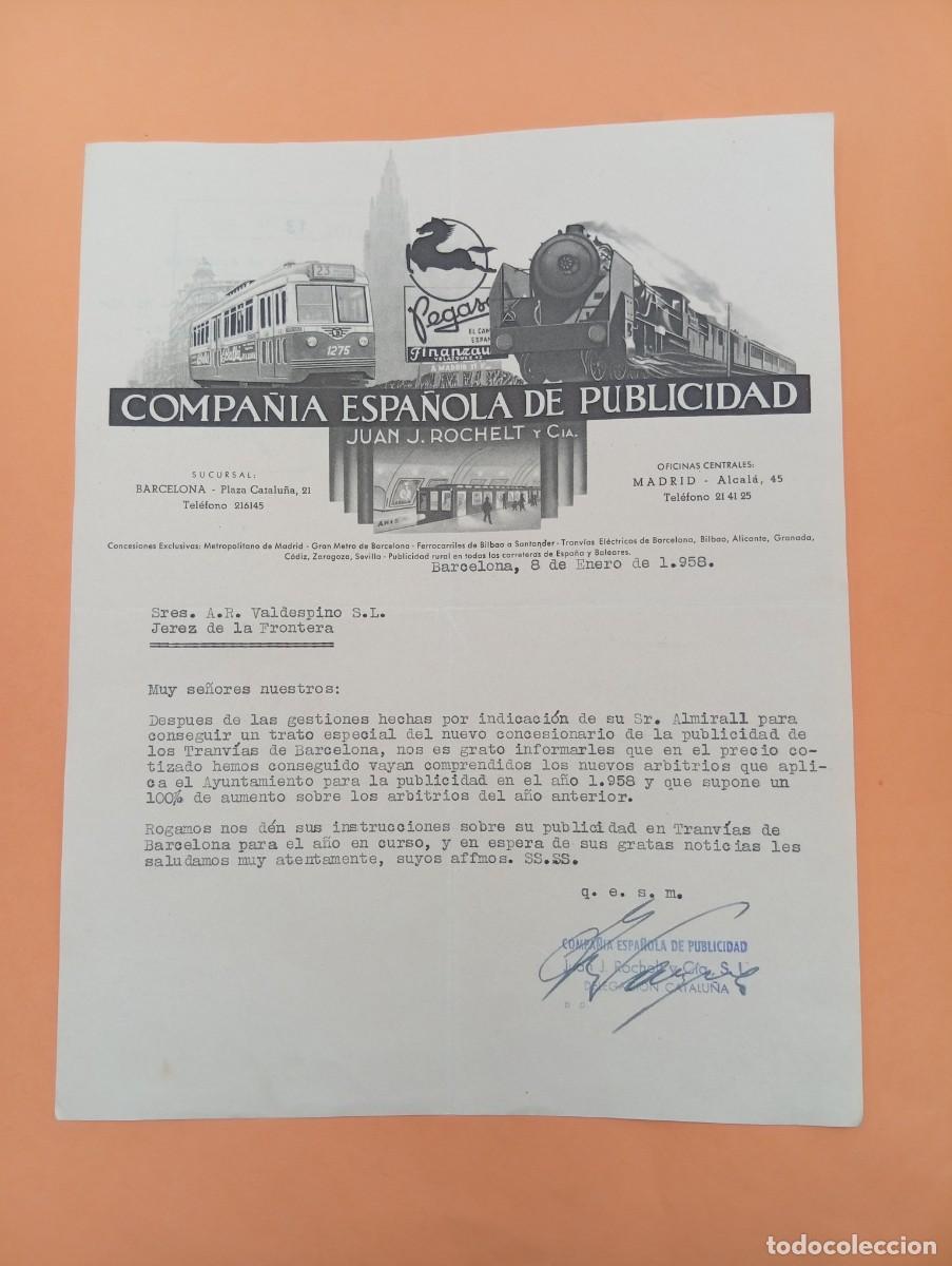 Cartas comerciales: CARTA COMERCIAL. SEVILLA. 1958. COMPA&Ntilde;IA ESPA&Ntilde;OLA DE PUBLICIDAD. JUAN J. ROCHELT Y CIA.