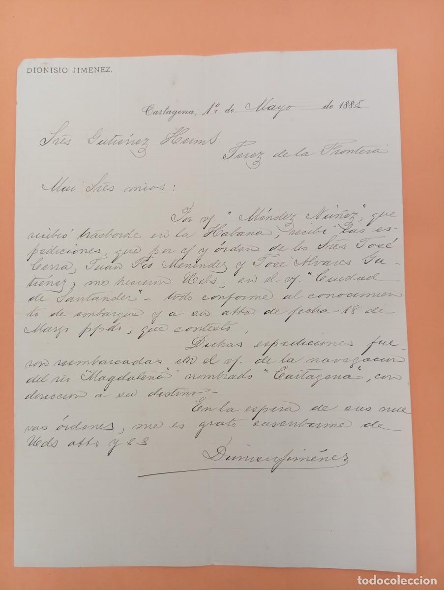 Cartas comerciales: CARTA COMERCIAL. CARTAGENA. 1888. DIONISIO JIMENEZ.