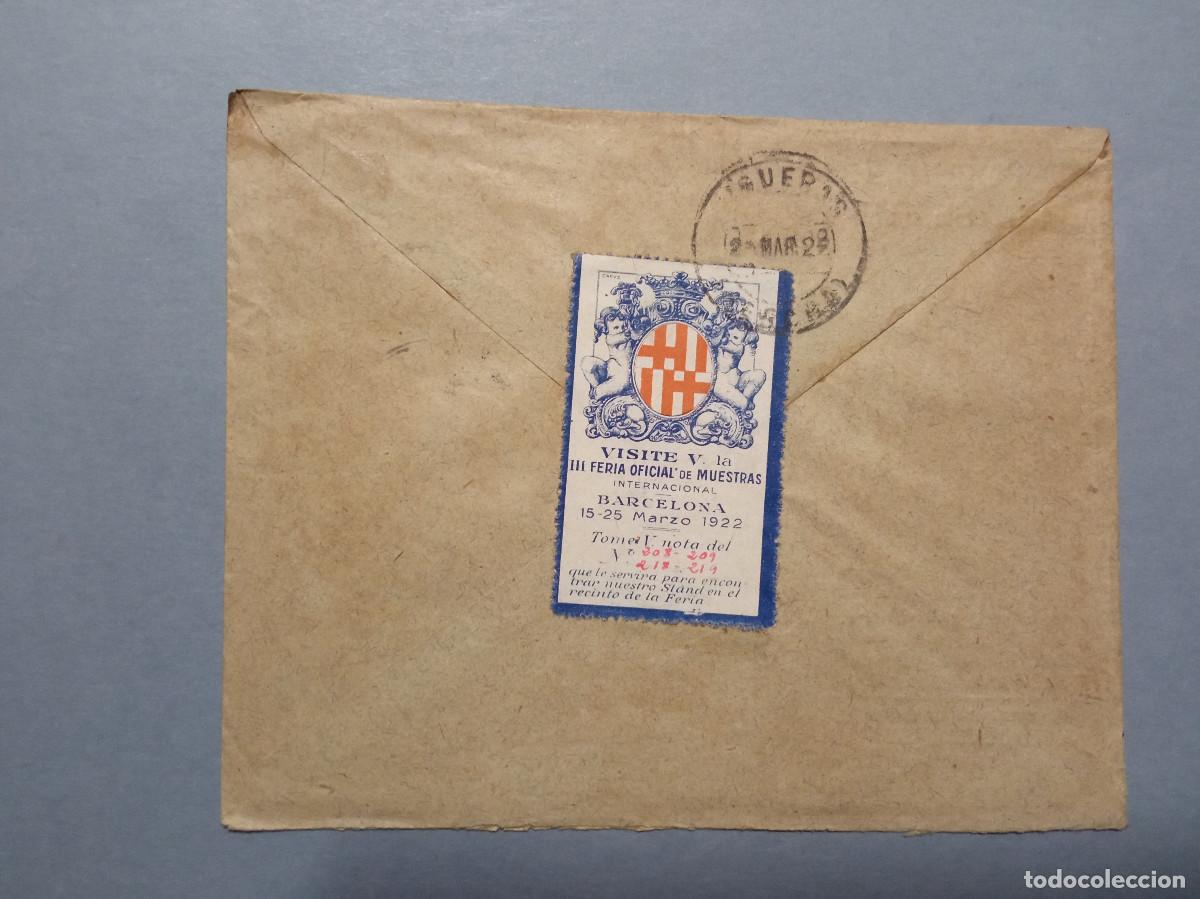 Cartas comerciales: CARTA ENVIADA DESDE BARCELONA A FIGUERAS - VI&Ntilde;ETA DE LA III FERIA OFICIAL DE MUESTRAS BARCELONA 1922