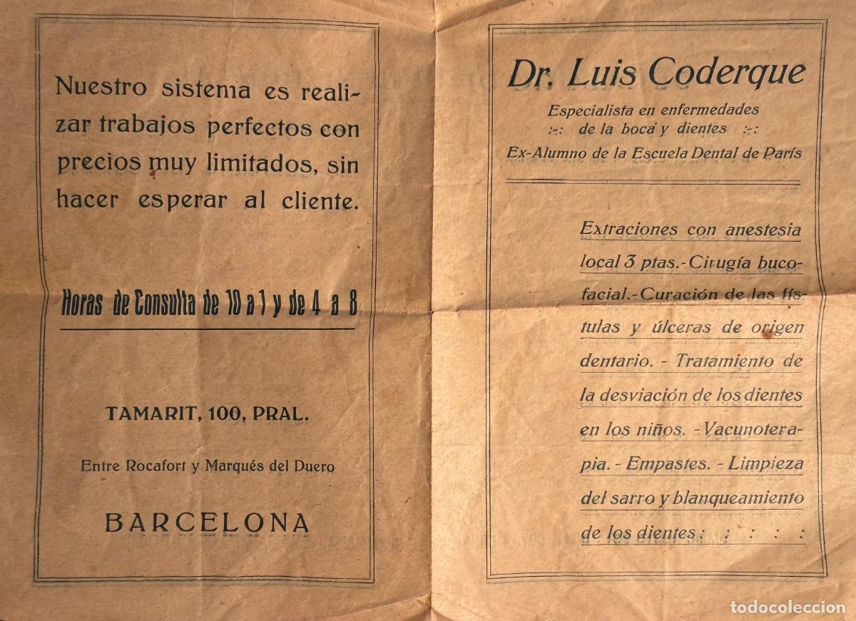 Cartas comerciales: PUBLICIDAD, DEC&Aacute;LOGO DE HIGIENE DENTAL, DR. LUIS CODERQUE. BARCELONA