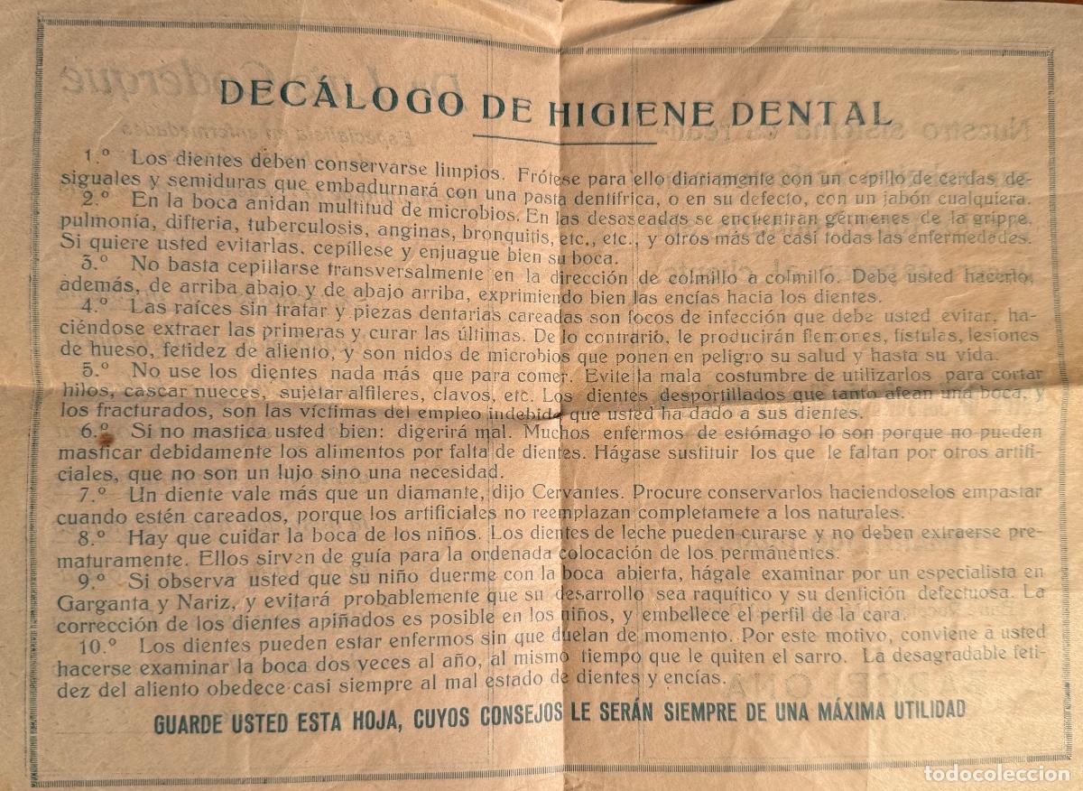 Cartas comerciales: PUBLICIDAD, DEC&Aacute;LOGO DE HIGIENE DENTAL, DR. LUIS CODERQUE. BARCELONA - Foto 2