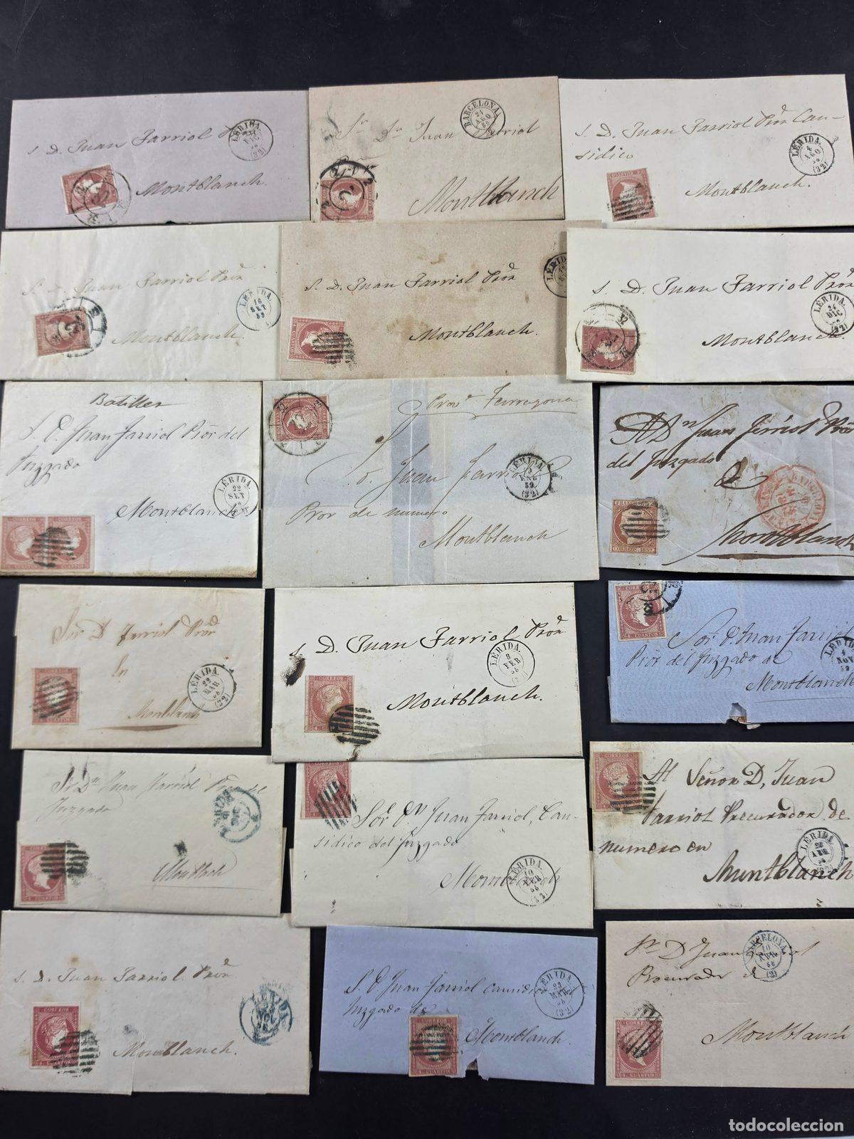 Cartas comerciales: Lote de 18 cartas Isabel II - Foto 2