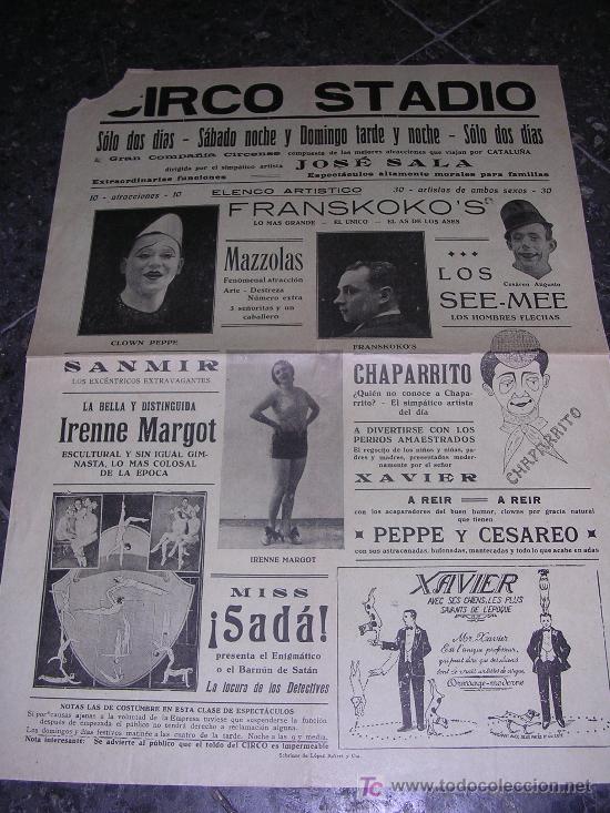 Carteles espect&aacute;culos: CARTEL CIRCO STADIO, 1900 APROX - Foto 2