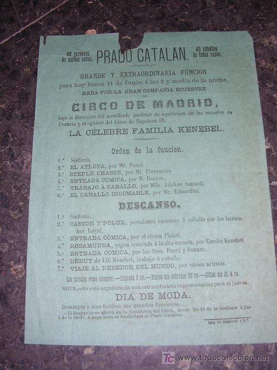 Carteles espect&aacute;culos: CARTEL CIRCO DE MADRID 1900 APROX - Foto 1