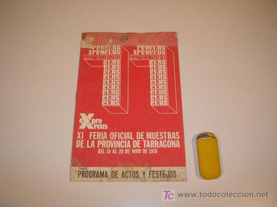 Carteles espect&aacute;culos: onceava feria de Reus programa de actos 1978 - Foto 1