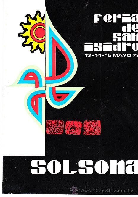 Carteles espect&aacute;culos: FERIA DE SAN ISIDRO SOLSONA A&Ntilde;O 1972 - Foto 1