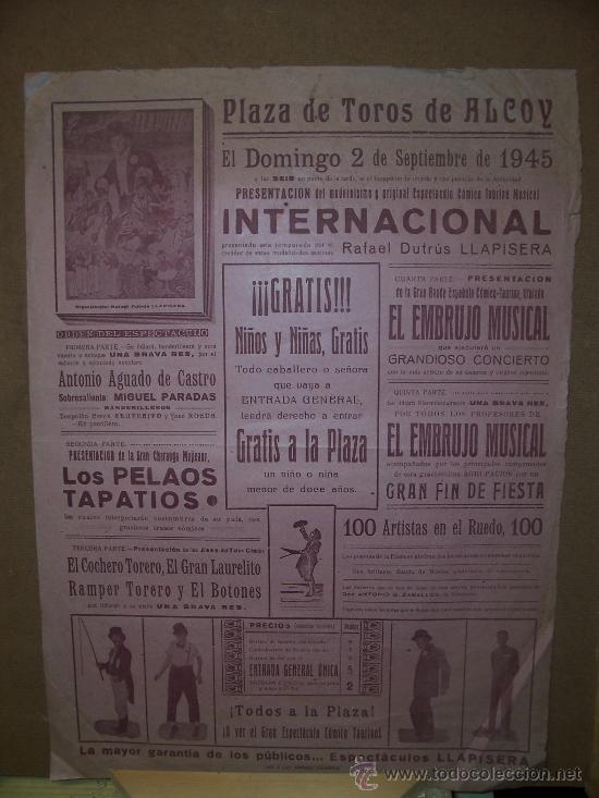Carteles espect&aacute;culos: ALCOY - 1945 - RAFAEL DUTR&Uacute;S &rdquo; LLAPISERA &rdquo; - Foto 1