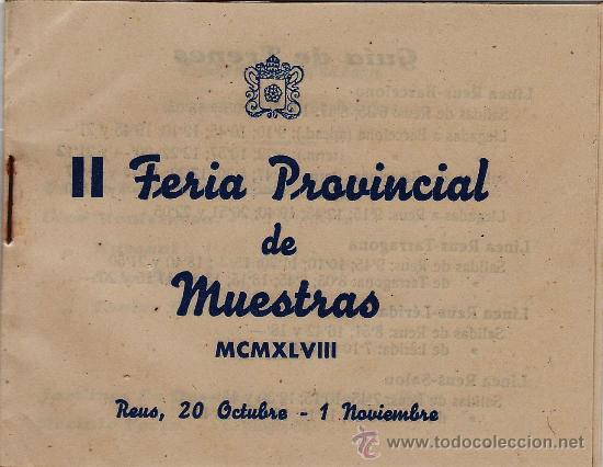 Carteles espect&aacute;culos: mini programa II feria provincial de muestra - reus - a&ntilde;o 1948 - Foto 1