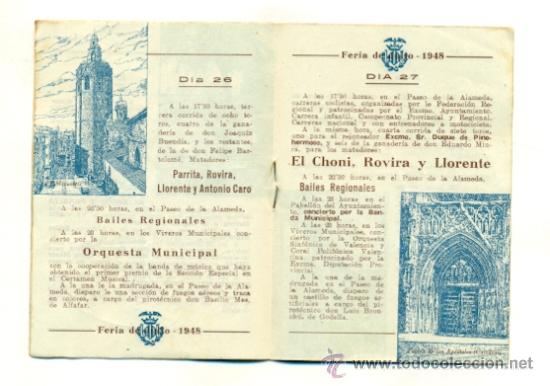 Carteles espect&aacute;culos: PROGRAMA OFICIAL GRAN FERIA DE VALENCIA 1948 - - Foto 2