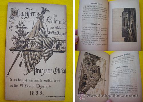 Carteles espect&aacute;culos: Programa Oficial : GRAN FERIA DE VALENCIA 1898 - Foto 1