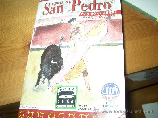 Carteles espect&aacute;culos: PROGRAMA DE MANO FERIA DE SAN PEDRO 2002. PARTES DE UN TRAJE DE LUCES - Foto 1