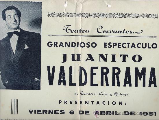 Carteles espect&aacute;culos: juanito valderrama 1951 - Foto 1