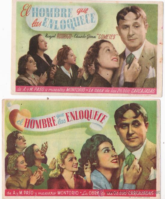 Carteles espect&aacute;culos: el hombre que las enloquece,.dos modelos 1945 - Foto 1