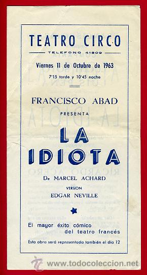 Carteles espect&aacute;culos: ALCOY ALICANTE , PROGRAMA TEATRO CIRCO 1963 , DIPTICO , ORIGINAL , A15 - Foto 1