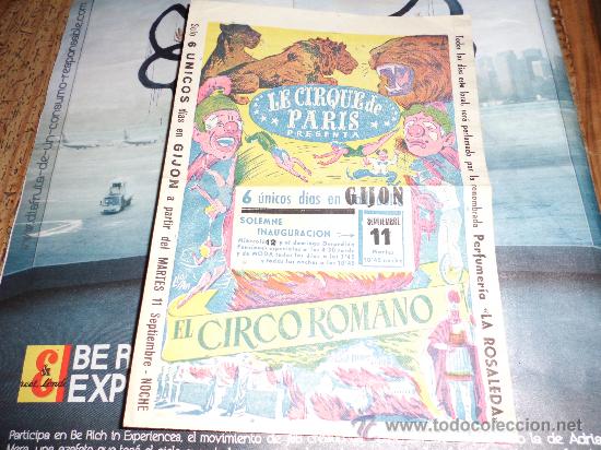 Carteles espect&aacute;culos: LE CIRQUE DE PARIS GIJON EL CIRCO ROMANO - Foto 1