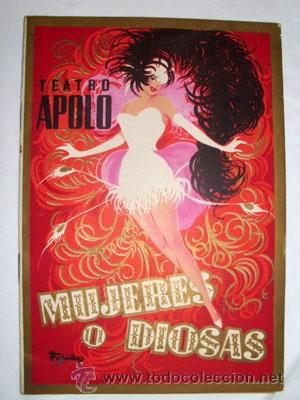 Carteles espect&aacute;culos: Programa Espect&aacute;culo: MUJERES O DIOSAS - Teatro Apolo, Valencia - Foto 1