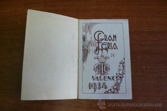 Carteles espect&aacute;culos: PROGRAMA OFICIAL GRAN FERIA DE VALENCIA 1934. - Foto 2