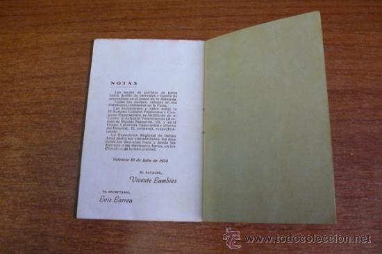 Carteles espect&aacute;culos: PROGRAMA OFICIAL GRAN FERIA DE VALENCIA 1934. - Foto 7