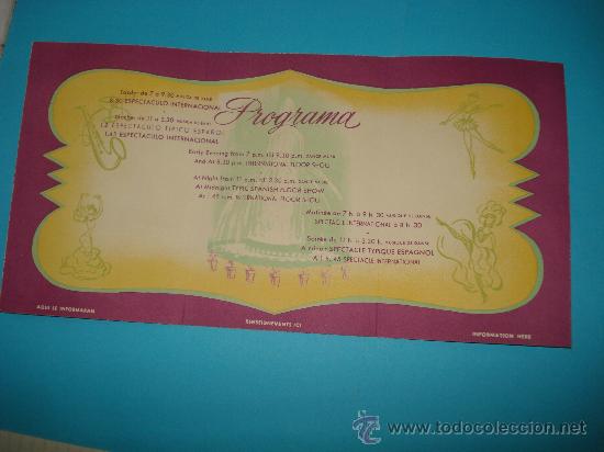 Carteles espect&aacute;culos: Antiguo Programa de Espectaculo Internacional de la Sala CASABLANCA en Madrid A&ntilde;o 1960s - Foto 4