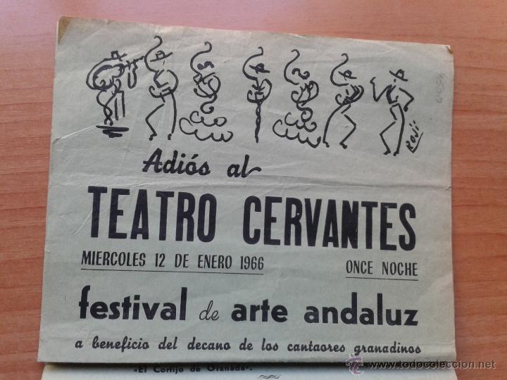Carteles espect&aacute;culos: cartel del adios al teatro cervanttes a&ntilde;o 1966 - Foto 1