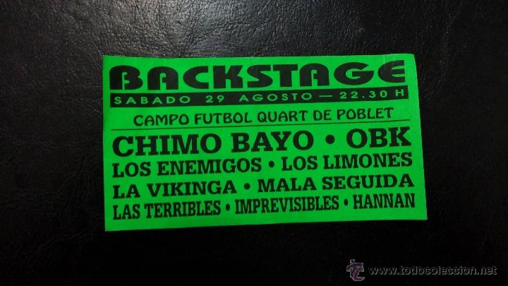 Carteles espect&aacute;culos: BACKSTAGE CHIMO BAYO - OBK - LOS ENEMIGOS - LOS LIMONES... - Foto 1