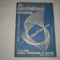 Carteles Espectáculos: ELECTRONICA XXIX FERIA DE MUESTRAS BARCELONA 1961. Lote 43402638