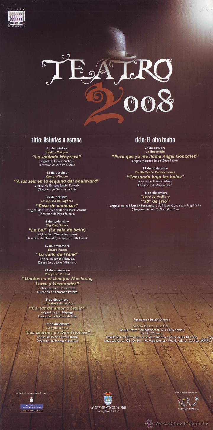 Carteles espect&aacute;culos: Teatro (Teatro Filarm&oacute;nica. 2008) - Foto 1