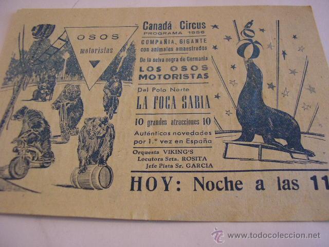 Carteles espect&aacute;culos: FOLLETO DE CANADA CIRCUS - Foto 1