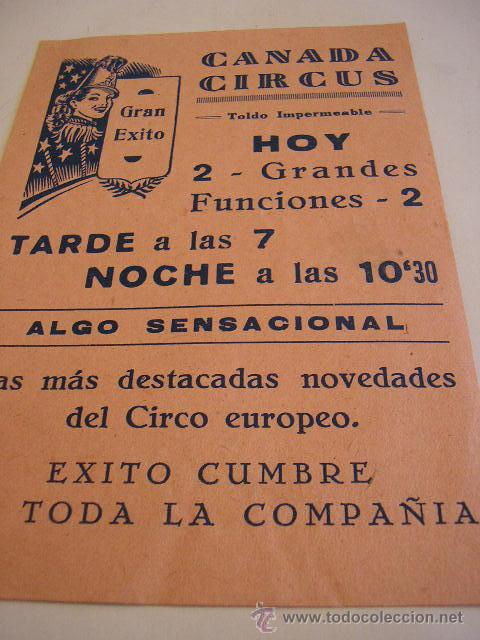Carteles espect&aacute;culos: FOLLETO DE CANADA CIRCUS - Foto 1