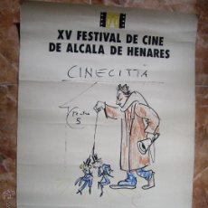 Carteles Espectáculos: FESTIVAL DE CINE ALCALA DE HENARES 1985 FELLINI. Lote 47975810