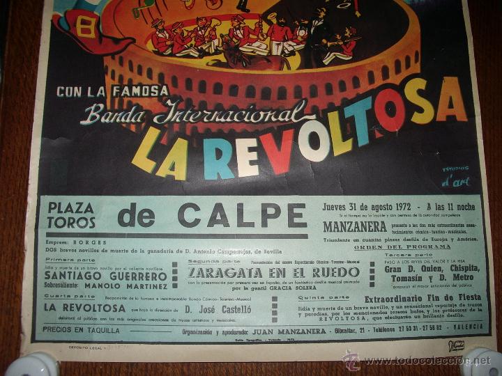 Carteles espect&aacute;culos: Espect&aacute;culo Comico - Taurino :  ZARAGATA , Calpe. - Foto 2