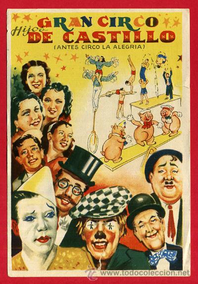 Carteles espect&aacute;culos: MINI CARTEL , GRAN CIRCO DE CASTILLO , ANTIGUO , ORIGINAL - Foto 1