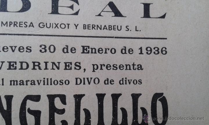 Carteles espect&aacute;culos: PROGRAMA DE TEATRO ANGELILLO Y SU COMPA&Ntilde;IA A&Ntilde;O 1936 - Foto 3