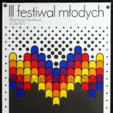 Carteles Espectáculos: CARTEL POLACO MÚSICA III FESTIWAL MLODYCH (1977), DE LESZEK HOLDANOWICZ. Lote 56017524