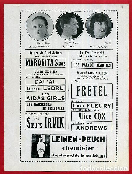 Carteles espect&aacute;culos: PROGRAMA TEATRO POTIEZ , LA PERLE IMITATION , 1 HOJA , ORIGINAL , PT1 - Foto 2