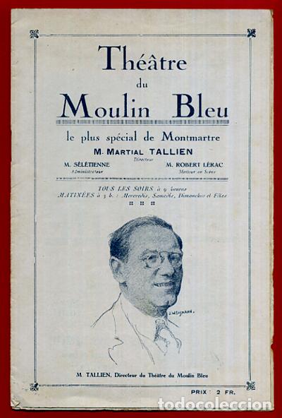 Carteles espect&aacute;culos: PROGRAMA TEATRO, MOULIN BLEU , PARIS , REVISTA , ORIGINAL , PT1 - Foto 2