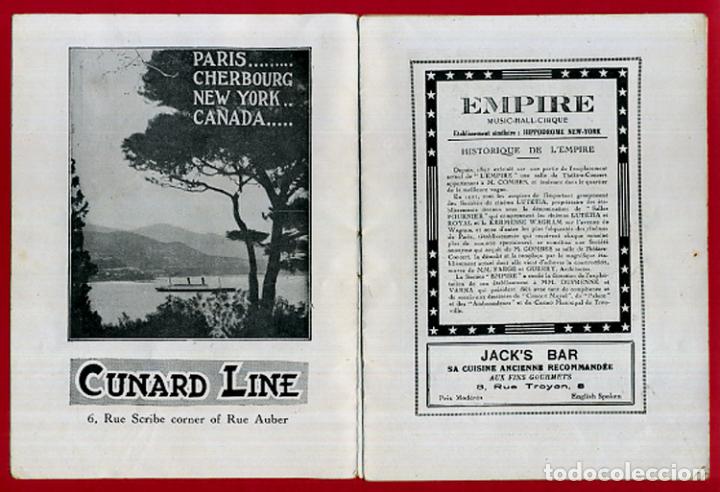 Carteles espect&aacute;culos: PROGRAMA TEATRO, EMPIRE ,PARIS FRANCIA , REVISTA , ORIGINAL , PT1 - Foto 3
