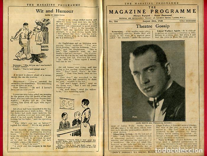 Carteles espect&aacute;culos: PROGRAMA TEATRO, MAGAZINE , PLAYGIME PICCADILLY 1928 , ORIGINAL , PT1 - Foto 2