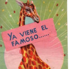 Affiches Spectacles: CARTEL TRIPTICO DEL CIRCO AMERICANO TROQUELADO AÑO 1956 ( SE ESTUDIAN OFERTAS ) 32X21 CM. Lote 67134781