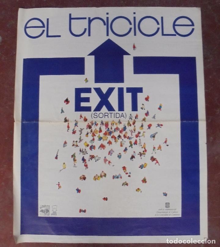 Carteles espect&aacute;culos: CARTEL. EL TRICICLE. EXIT. SORTIDA. 1984. 79 X 64 CM - Foto 1