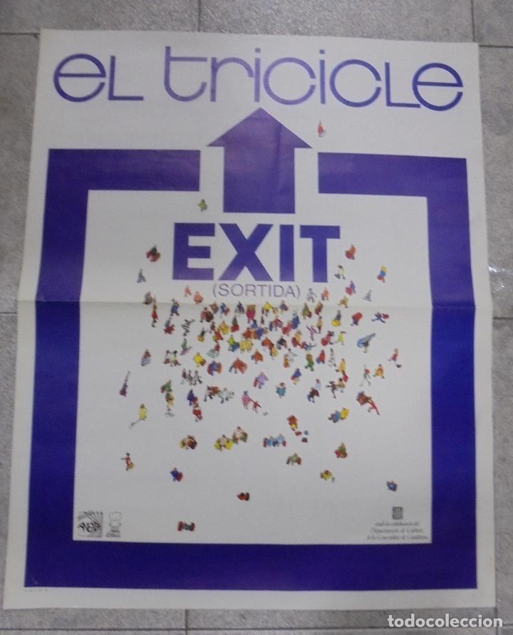 Carteles espect&aacute;culos: CARTEL. EL TRICICLE. EXIT. SORTIDA. 1984. 79 X 64 CM - Foto 1